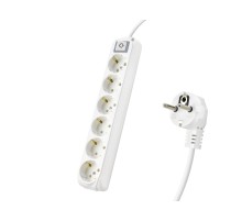 Anahtarlı Topraklı Uzatma Kablosu 6X Priz 2 M - Beyaz 9260202