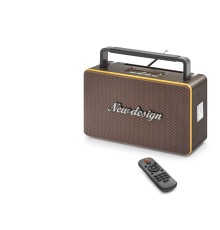 Bluetooth Nostaljik Fm Radyo Usb Tf Aux Kumandalı Taşınabilir Hoparlör - Kahverengi FX2507B