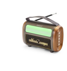 Bluetooth Nostaljik Fm Radyo Usb Tf Aux Rgb Taşınabilir Hoparlör - Kahverengi FX2511B