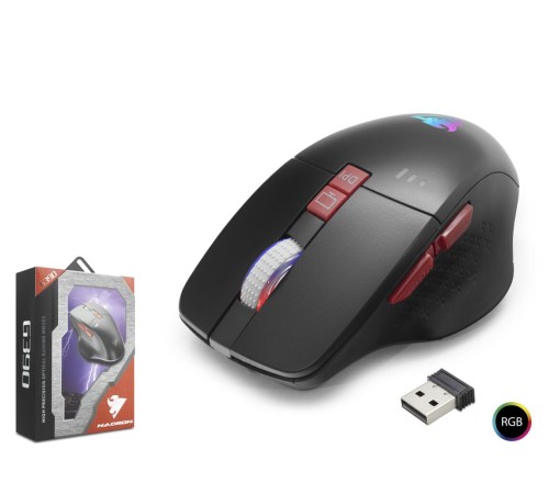 G390 Kablosuz Şarjlı Mouse 1600 Dpi Sessiz Rgb - Siyah