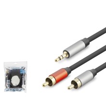 3.5 Mm To 2 Rca Ses Kablosu 10 M - Siyah HDX1076