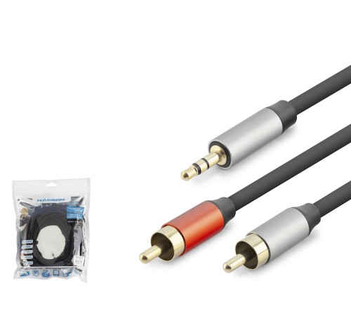 3.5 Mm To 2 Rca Ses Kablosu 10 M - Siyah HDX1076