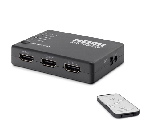 Hdmi Switch Kumandalı 5 In 1 Out - Siyah HDX1272