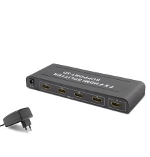Hdmi Splitter 4K 3D 1 In 4 Out - Siyah HDX1294
