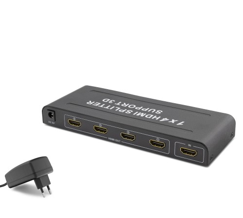 Hdmi Splitter 4K 3D 1 In 4 Out - Siyah HDX1294
