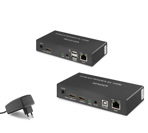 Hdmi Kvm Extender 4K 120 M - Siyah HDX1306