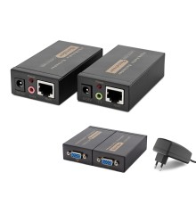 Vga + Ses Rj45 Extender Seti 100 M - Siyah HDX1318