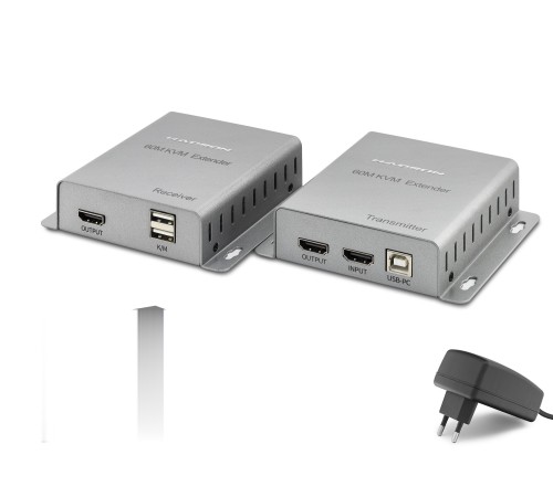 Hdmi Kvm Extender 4K 60 M - Gümüş HDX1355