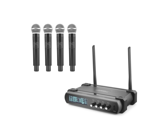 Profesyonel Kablosuz Vhf Mikrofon 4’Lü Set - Siyah HDX2792