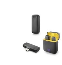 Type-C Kablosuz Yaka Mikrofonu - Siyah HDX2798