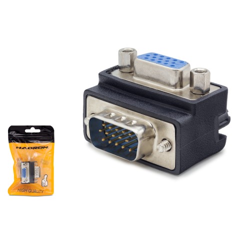 Vga Erkek Dişi 90 Derece Açili Adaptör - Siyah HDX5045