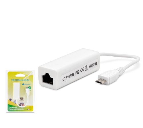 Micro Usb 2.0 Ethernet Adaptör 10/100 Mbps - Beyaz HDX5271