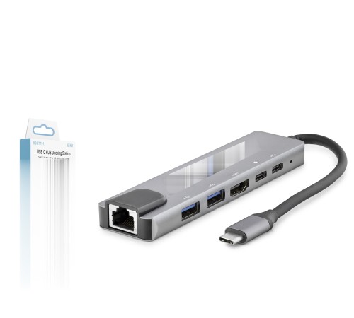 Type-C Hub Hdmi 4K Usb 3.0 Lan 6 Port - Gri HDX7791