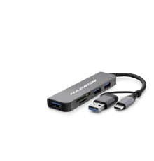 Usb 3.0 & Type-C Hub Kart Okuyucu 5 Port - Gri HDX7826