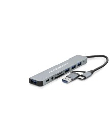 Usb 3.0 & Type-C Hub Audio Kart Okuyucu 8 Port - Gri HDX7828