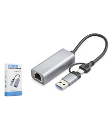 Usb 3.0 & Type-C Ethernet Adaptör Gigabit - Gri HDX7863