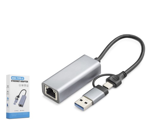 Usb 3.0 & Type-C Ethernet Adaptör Gigabit - Gri HDX7863