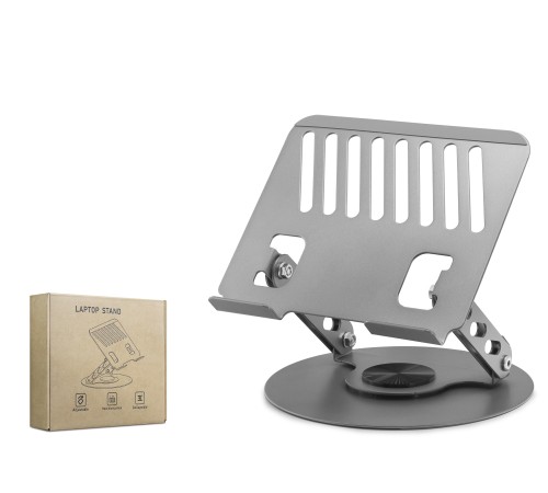 Karbon Çelik 360 Derece Dönebilen Ergonomik Laptop Standi - Gri HDX8018
