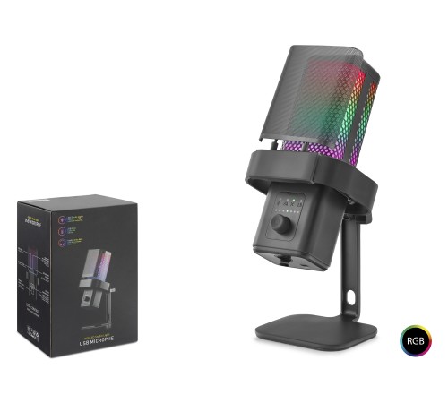 Rgb Masaüstü Mikrofon Type-C 192Khz 24Bit - Siyah M6B