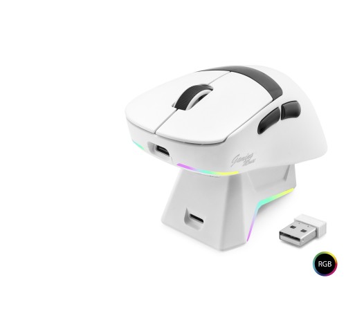 Kablosuz Rgb Mouse Şarj Standlı - Beyaz MF1216W