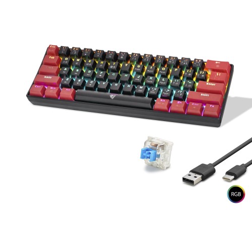 Mekanik Rgb Klavye Blue Switch - Siyah Kırmızı MF1701BR