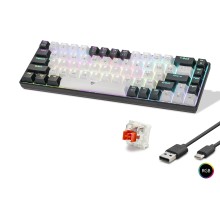 Mekanik Klavye Tri Mod Rgb Red Switch - Beyaz Siyah MF1703W