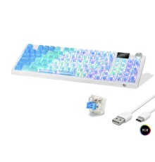 Kablosuz Mekanik Klavye Rgb Blue Switch 95 Tuş - Mavi Beyaz MF1705M