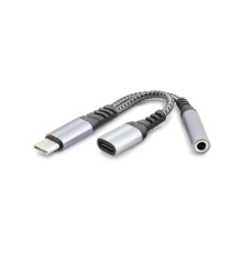 Type-C To Type-C + 3.5 Mm F Kablo Audıo Siyah GJ-014