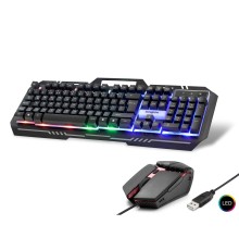 Kablolu Oyuncu Klavye Mouse Set Led Q Siyah HD865