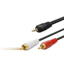 3.5 mm to 2 RCA Kablo 1.5 m - Siyah HDX1024