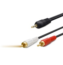 3.5 mm to 2 RCA Kablo 5 m - Siyah HDX1032