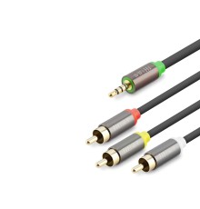 3.5 Mm To 3Rca Kablo 2Lıne Gold 3M Siyah HDX1065