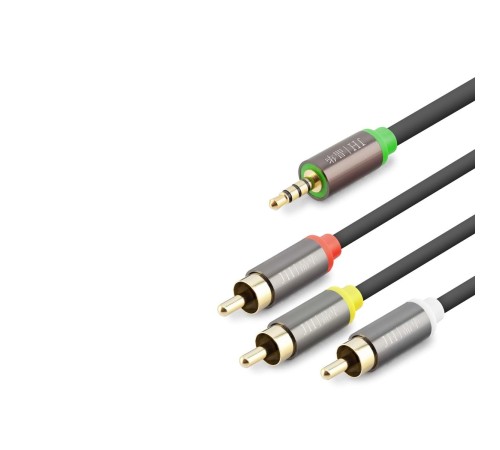 3.5 Mm To 3Rca Kablo 2Lıne Gold 5M Siyah HDX1066