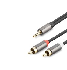 3.5 Mm To 2Rca Kablo 2Lıne Gold 3M Siyah HDX1068