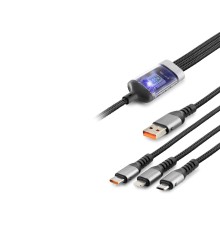 Usb To Type-C + Lıghtnıng + Usb Mıcro Hızlı Şarj 3In Data Kablo 20W Siyah HDX1400