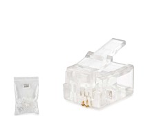RJ11 Konnektör 2 Pın Telefon 100 Lü Paket Şeffaf HDX5018