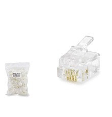 Rj11 Konnektör 4Pın Telefon 100Lü Paket Şeffaf HDX5059