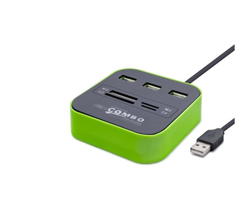 Usb Hub 3*Usb + Ms + Sd + M2 + Tf Yeşil HDX7006