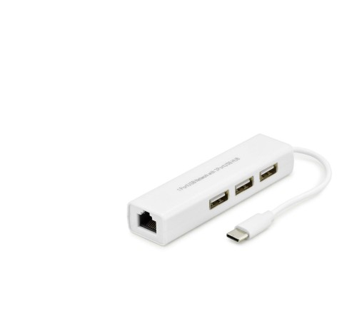 Type-C Hub 3*Usb + Lan Beyaz (Macbook) HDX7007