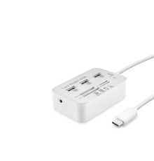 Type-C Hub 3*Usb3.0 + Ms + Sd + M2 + Tf 20Cm Beyaz HDX7029