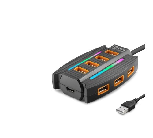 Usb Hub 10*Usb 1.2M Siyah HDX7036