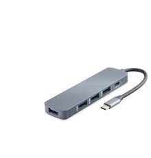 Type-C Hub 4*Usb3.0 + Dc Sv Gri HDX7044