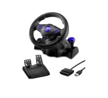 Oyuncu Direksiyon Seti 180° 3In1 Ps3/Ps2/Pc Siyah VW9803