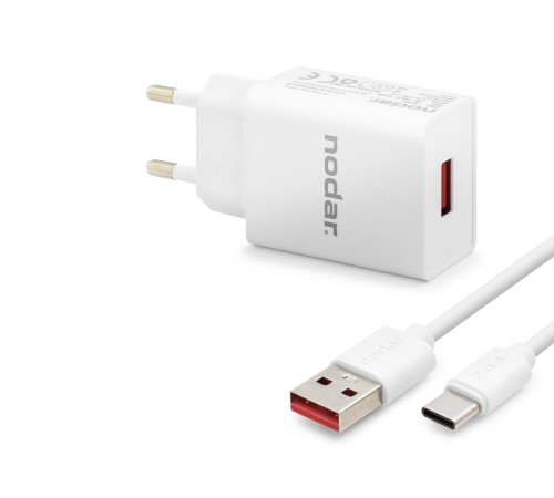 Type-C Hızlı Şarj Seti 12W 2.4A Usb Adaptörlü - Beyaz ND1005
