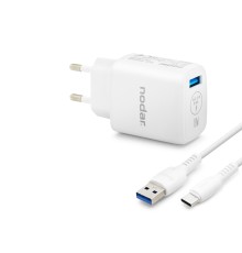 Type-C Qc 3.0 Hızlı Şarj Seti 18W 3.4A Usb Adaptörlü - Beyaz ND1010