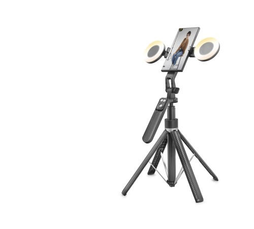 Telefon Tripodu Ve Selfie Çubuğu Seti Bluetooth Kumandalı Led 180 Cm - Siyah ND1032