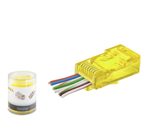 Cat6 Ez Rj45 Konnektör - 100 Adet Sari / Özel Plastik Kutulu ND2400