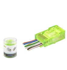 Cat6 Ez Rj45 Konnektör - 100 Adet Yeşil / Özel Plastik Kutulu ND2401