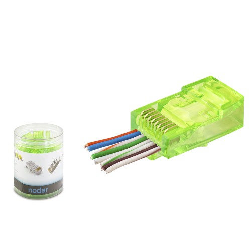 Cat6 Ez Rj45 Konnektör - 100 Adet Yeşil / Özel Plastik Kutulu ND2401