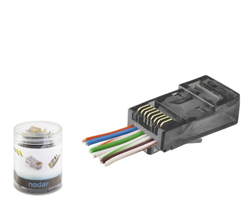Cat6 Ez Rj45 Konnektör - 100 Adet Siyah / Özel Plastik Kutulu ND2402
